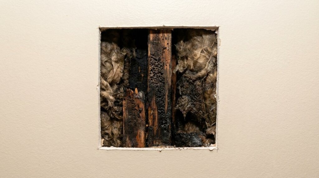 damaged-insulation-and-wood-from-water-and-flood-damage-service