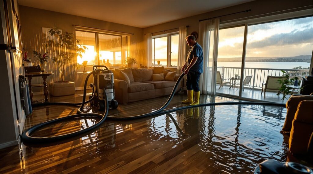 water damage cleanup with taylor restoration services in home
