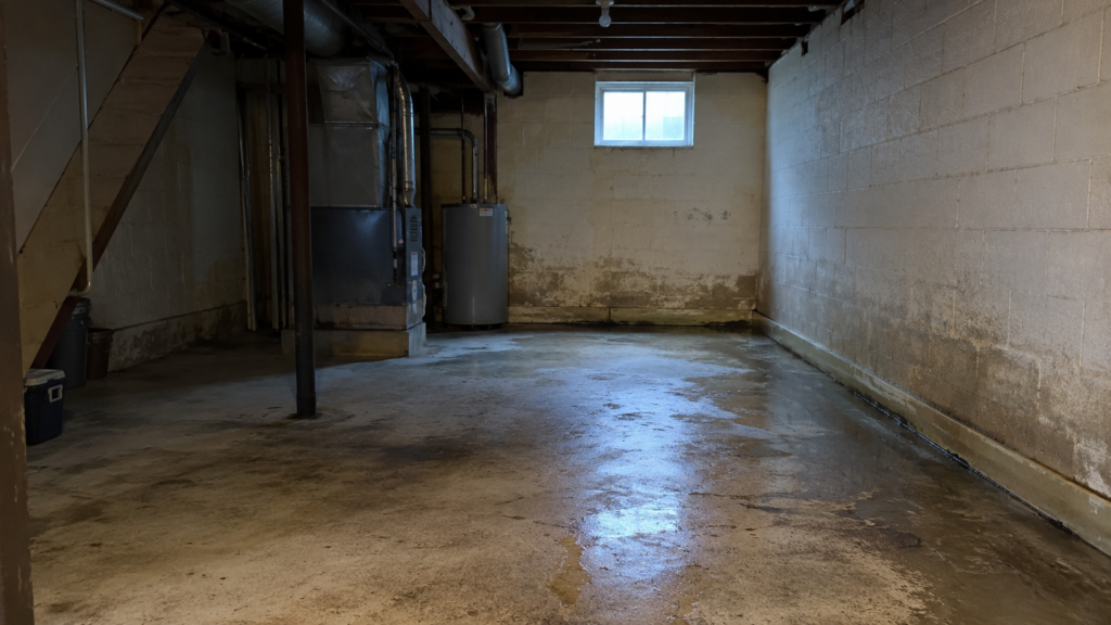 basement-wet-floor-mold-issues-surrey-restoration