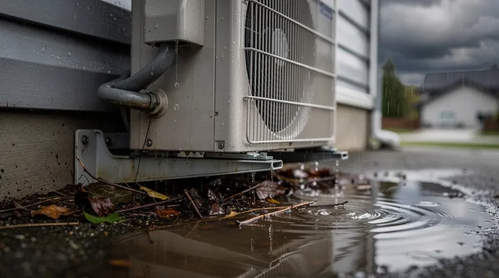 Summer Storm and AC Leak Risks for Langley Homes 1 flooded-area-by-air-conditioner-restoration-surrey